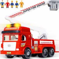 big red fire truck toy with lights, sounds & folding ladder - perfect for kids age 3-8! logo