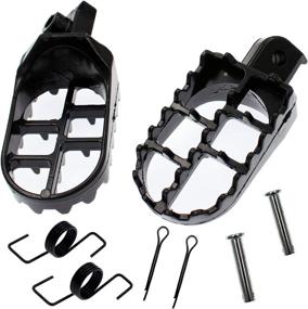 img 1 attached to 🏍️ Yamaha PW50 PW80 Foot Pegs Rest Footpegs - YOFMOO Black, Compatible with BW80 1981-2015, DT50, RT100, RT180, T225S, TT225T, TTR110, TTR50E, TTR90, TW200, WR200, WR250, WR500, XT225, XT250, XT350, XT600, YZ125