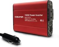 🚗 portable 150w car power inverter: 12v to 110v dc to ac converter, dual usb charger and cigarette lighter plug outlet логотип