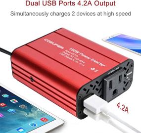 img 3 attached to 🚗 Portable 150W Car Power Inverter: 12V to 110V DC to AC Converter, Dual USB Charger and Cigarette Lighter Plug Outlet