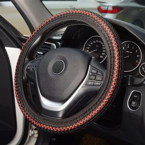 img 2 attached to LABBYWAY Microfiber Steering Wheel Cover Interior Accessories