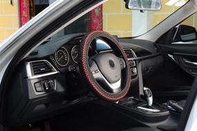 img 1 attached to LABBYWAY Microfiber Steering Wheel Cover Interior Accessories