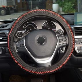 img 3 attached to LABBYWAY Microfiber Steering Wheel Cover Interior Accessories