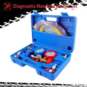 img 3 attached to 🌡️ Youxmoto 3 Way AC Diagnostic Manifold Gauge Set: Efficient Freon Charging for R134A R12 R22 & R502 Refrigerants | 5FT Hose, Adapters, Couplers, & Can Tap Included