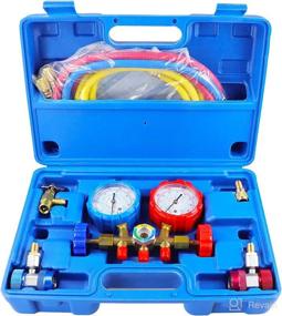 img 4 attached to 🌡️ Youxmoto 3 Way AC Diagnostic Manifold Gauge Set: Efficient Freon Charging for R134A R12 R22 & R502 Refrigerants | 5FT Hose, Adapters, Couplers, & Can Tap Included