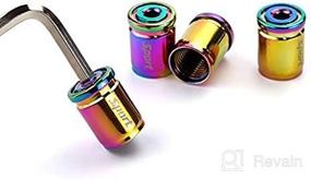 img 1 attached to Colorful Car Tire Valve Stem Caps - Set of 4 Anti-Theft 🚗 Dust-Proof Aluminum Air Stems Covers for Auto Wheels - Bling Colored Valve Stem Caps