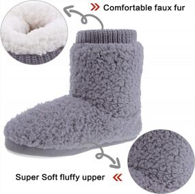 img 2 attached to Cozy And Warm Women'S Fleece Bootie Slippers For Indoor/Outdoor Comfort With Anti-Slip Sole