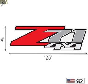 img 1 attached to GOLD HOOK z71 4x4 Decals for Chevy Silverado F (2007-2013) - Clear Background, (2 Pack)