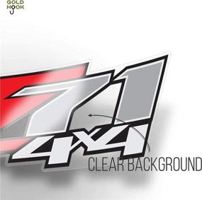 img 3 attached to GOLD HOOK z71 4x4 Decals for Chevy Silverado F (2007-2013) - Clear Background, (2 Pack)