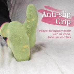 img 2 attached to Value Pack Of Cute Animal Face Non-Slip Fuzzy Crew Winter Home Socks By BambooMN - Super Soft & Warm!