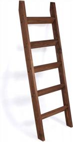 img 4 attached to Stylish And Functional Hallops 5Ft Wooden Blanket Ladder - Perfect For Rustic Farmhouse Decor!