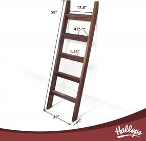 img 2 attached to Stylish And Functional Hallops 5Ft Wooden Blanket Ladder - Perfect For Rustic Farmhouse Decor!