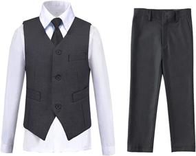 img 4 attached to Tuxedo Toddler Bearer Outfit Dresswear Boys' Clothing ~ Suits & Sport Coats