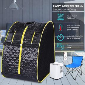 img 3 attached to Portable Personal Steam Sauna Indoor Home Spa Weight Loss Detox With Chair And Remote - Himimi 2L Foldable Lightweight Design