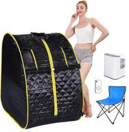 portable personal steam sauna indoor home spa weight loss detox with chair and remote - himimi 2l foldable lightweight design logo
