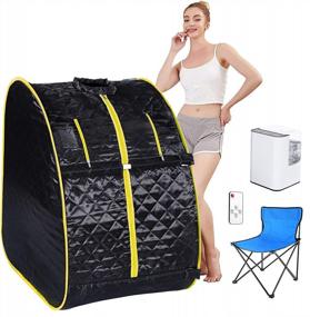 img 4 attached to Portable Personal Steam Sauna Indoor Home Spa Weight Loss Detox With Chair And Remote - Himimi 2L Foldable Lightweight Design