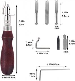 img 3 attached to 7 in 1 Pro Leather Groover and Creasing Edge Beveler Tool, Leathercraft Kits with Adjustable Stitching, Cutting Edge Tools for Precise Leather Carving and Work