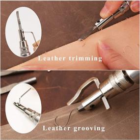 img 1 attached to 7 in 1 Pro Leather Groover and Creasing Edge Beveler Tool, Leathercraft Kits with Adjustable Stitching, Cutting Edge Tools for Precise Leather Carving and Work