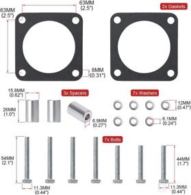 img 2 attached to 🔧 PQY Throttle Body Spacer for 1991-2006 Jeep Wrangler TJ YJ LJ Cherokee XJ 2.5L/4.0L Gas Engine MJ with Gasket - 1-Inch Manifold Carb Raise in Black