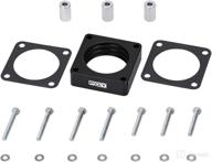 🔧 pqy throttle body spacer for 1991-2006 jeep wrangler tj yj lj cherokee xj 2.5l/4.0l gas engine mj with gasket - 1-inch manifold carb raise in black logo