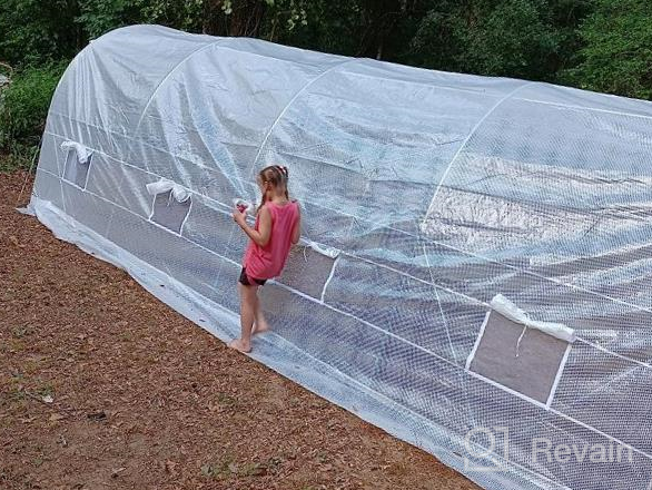 img 1 attached to Portable 26' X 10' X 7' Greenhouse With Walk-In Tunnel Design For Large Gardening Plants, Hot House And Plant Tent In White By YOLENY review by Star Bell