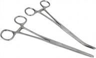 8-inch locking hemostat set with straight and curved tips - hts 161s2, 2-piece logo
