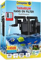 🐠 tararium hang on back canister filter | crystal 150gph for 20-40 gal. tank | multi-stage silent filtration system for freshwater & saltwater aquariums logo