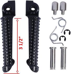 img 4 attached to Motorcycle Footpegs Footrests Front Foot Pegs for Yamaha YZF R1 1998-2014 R6 1999-2017 R6S 2003-2008