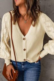 img 3 attached to Stay Cozy And Stylish: KIRUNDO Women'S Long Sleeve V Neck Cardigan For Fall And Winter