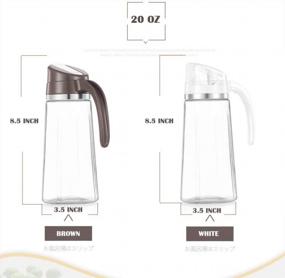img 3 attached to 🍶 Marbrasse Auto Flip Olive Oil Dispenser Bottle - 20 OZ Leakproof Condiment Container with Automatic Cap and Stopper - Non-Drip Spout - Non-Slip Handle - Ideal for Kitchen Cooking - 2 Pack (White+ Brown)