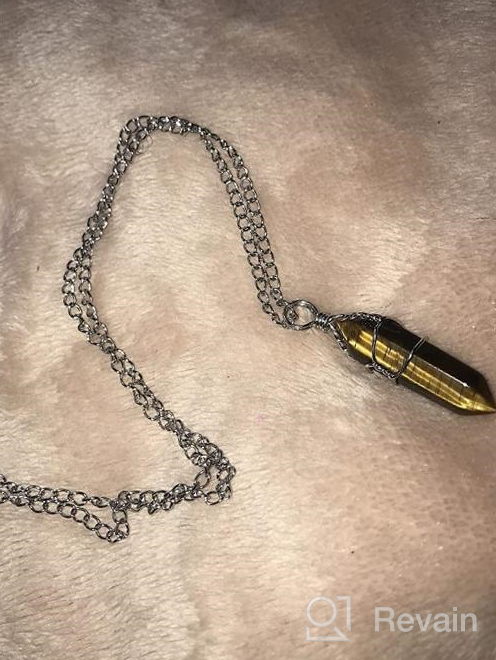 img 1 attached to Natural Gemstone Pendant Necklace: Healing Crystal Quartz, Reiki Chakra Stones, 💎 18 Inch Jewelry for Women, Girls, and Men - Ideal Birthday Gift review by Karen Mogel
