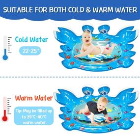 img 2 attached to Abida Tummy Time Water Mat | Надувная игрушка для младенцев для сенсорного развития | Идеальный подарок для новорожденных и малышей | Стимулирующий игровой коврик для малышей 3/6/9/12 месяцев