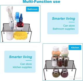 img 1 attached to 🔍 Bronze Set of 2 Mesh Kitchen Shelves - Mini Cabinet Organization Storage Shelf