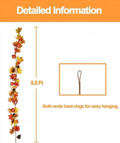 img 3 attached to Fall Into Autumn With Vensovo'S 6 Ft Artificial Maple Leaf Garland - Perfect For Thanksgiving And Wedding Table Decorations!