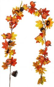 img 4 attached to Fall Into Autumn With Vensovo'S 6 Ft Artificial Maple Leaf Garland - Perfect For Thanksgiving And Wedding Table Decorations!