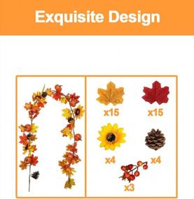 img 2 attached to Fall Into Autumn With Vensovo'S 6 Ft Artificial Maple Leaf Garland - Perfect For Thanksgiving And Wedding Table Decorations!