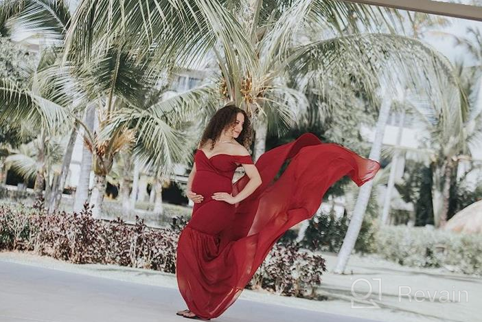 img 1 attached to Gorgeous Off Shoulder Mermaid Gown For Maternity Photo Shoot | ZIUMUDY review by Christopher Lance