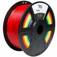 wyzworks rainbow multi color 1.75mm pla thermoplastic polylactic acid 1kg 2.2lb 3d printer filament logo