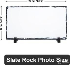 img 3 attached to 🖼️ Personalized Custom Photo Frame: MR.R Sublimation Rectangular Rock Slate Plaque - Ideal for Wedding, Birthday, and Baby Birth (12x22cm)