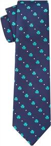 img 1 attached to St. Patrick'S Day Ties - KissTies 58'' & 63'' Clover Necktie For Men With Shamrock Design