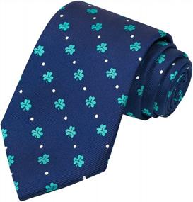 img 3 attached to St. Patrick'S Day Ties - KissTies 58'' & 63'' Clover Necktie For Men With Shamrock Design