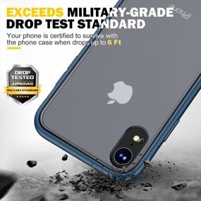 img 3 attached to Humixx Military Grade Shockproof Protective Case For Apple IPhone XR, 6.1 Inch - Drop Protection Hard PC Back And Soft TPU Edge - Navy Blue