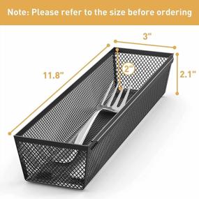 img 1 attached to Silverware Organizer For Kitchen Drawer Utensil Cutlery Tray With Interlocking Arm Mesh Metal Flatware Storage Slip-Proof For Knives, 6 Compartment By FURNINXS