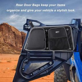 img 3 attached to 🚪 MFC RZR Rear Door Bags for Polaris RZR 4 900 XP4 1000 4 Door Turbo 2014-2019 - Passenger and Driver Side Storage Bags with Knee Pad Protection, Compatible with UTV