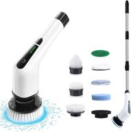 🔋 rechargeable electric spin scrubber kit - portable cordless power cleaning brush with replaceable heads for tile, sink, window, floor, tub, car - ideal bathroom scrubber logo