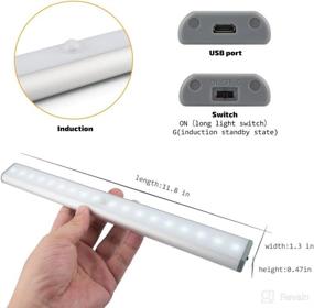 img 3 attached to 💡 Wireless Motion Sensor LED Closet Light: Rechargeable, Magnetic, 18 White LEDs