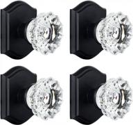 matte black 4 pack half-dummy glass crystal door knobs for closet/bifold inactive dummy doors логотип