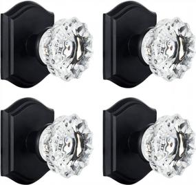 img 4 attached to Matte Black 4 Pack Half-Dummy Glass Crystal Door Knobs For Closet/Bifold Inactive Dummy Doors
