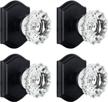 matte black 4 pack half-dummy glass crystal door knobs for closet/bifold inactive dummy doors logo
