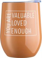 diversebee inspirational gifts for women, men, best friend, mom, sister, wife, girlfriend, boss, coworker, nurses, thank you encouragement birthday wine gifts,insulated wine tumbler with lid (caramel) logo